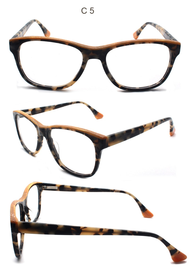 Reven Jate Unisex Full Rim Square Acetate Eyeglasses 8040 Full Rim Reven Jate