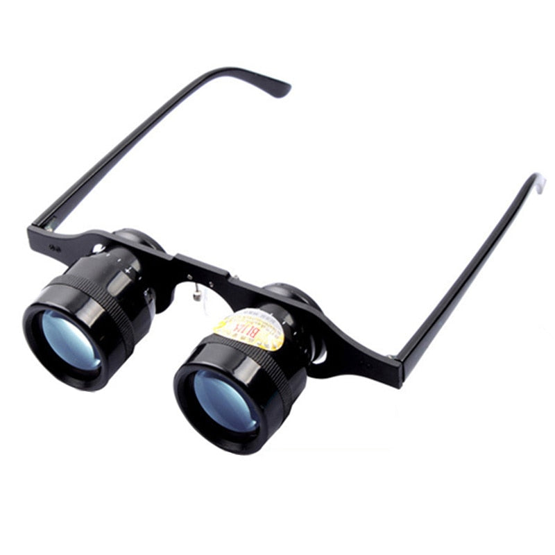 Leo Unisex Full Rim Round Metal Frame Adjustable Zoom In Polarized Hands Free Telescopic Binocular Eyeglasses T45 Full Rim Leo