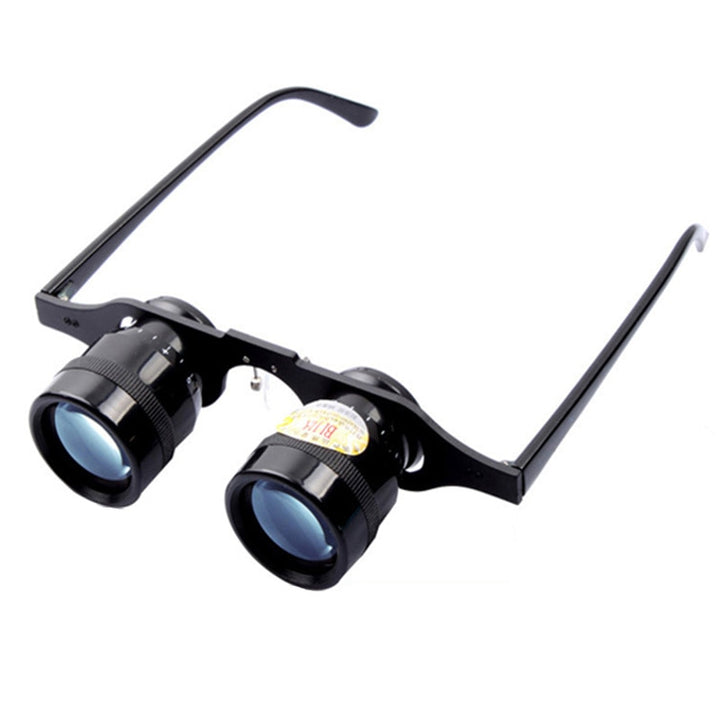 Leo Unisex Full Rim Round Metal Frame Adjustable Zoom In Polarized Hands Free Telescopic Binocular Eyeglasses T45 Full Rim Leo
