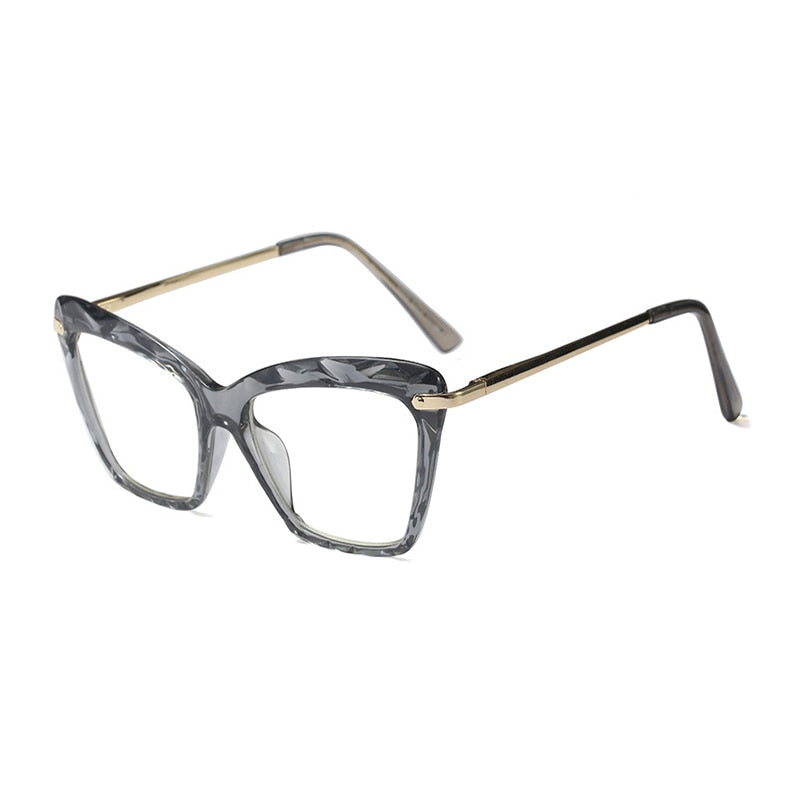 Hotony Women's Full Rim Cat Eye Acetate Frame Eyeglasses 97533 Full Rim Hotony gray