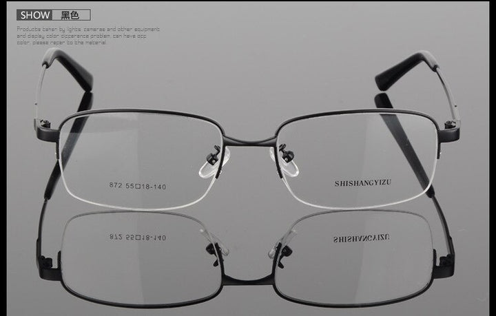 Bclear Men's Semi Rim Alloy Square Eyeglasses 872 Semi Rim Bclear