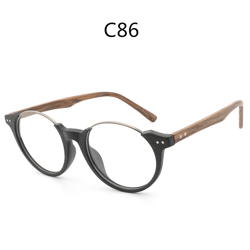 Hdcrafter Unisex Full Rim Square Wood Metal Frame Eyeglasses Ft5359 Full Rim Hdcrafter Eyeglasses C86