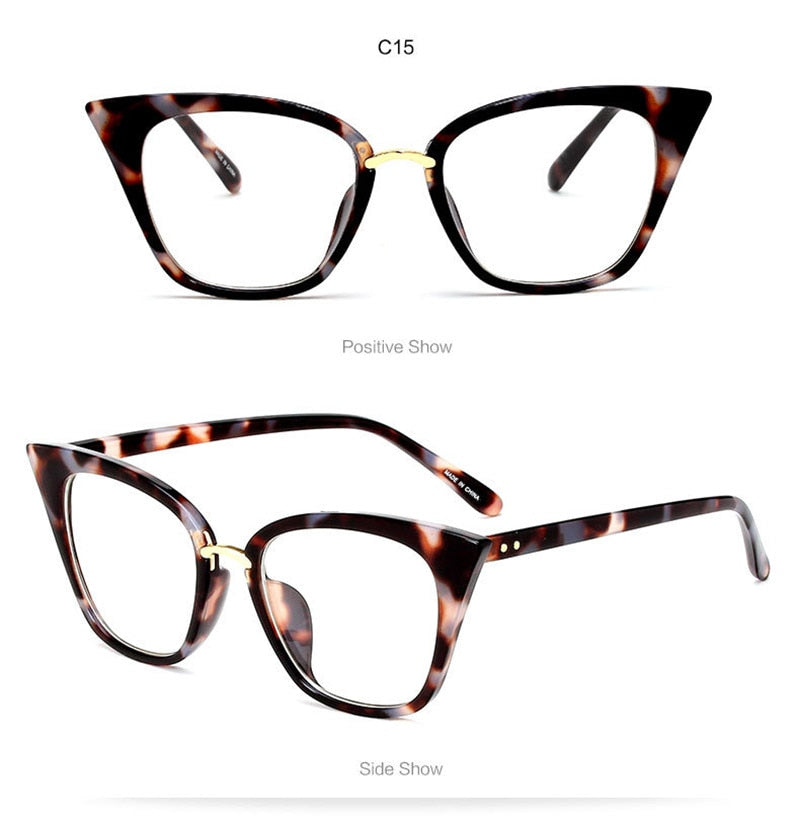 Hotony Women's Full Rim Acetate Cat Eye Frame Eyeglasses 97093 Full Rim Hotony