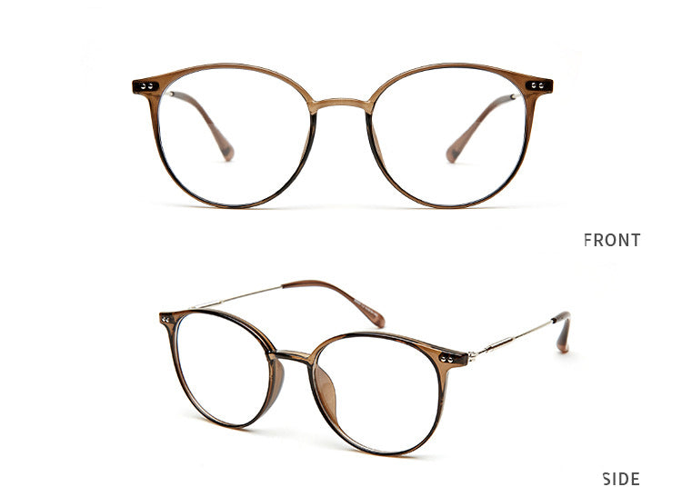 Hotony Unisex Full Rim Round Acetate Alloy Frame Eyeglasses Full Rim Hotony