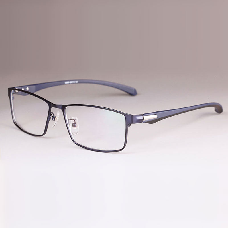 Hotochki Men's Full/Semi Rim Rectangular IP Electroplated Alloy Frame Eyeglasses Semi Rim Hotochki BlueFullRim