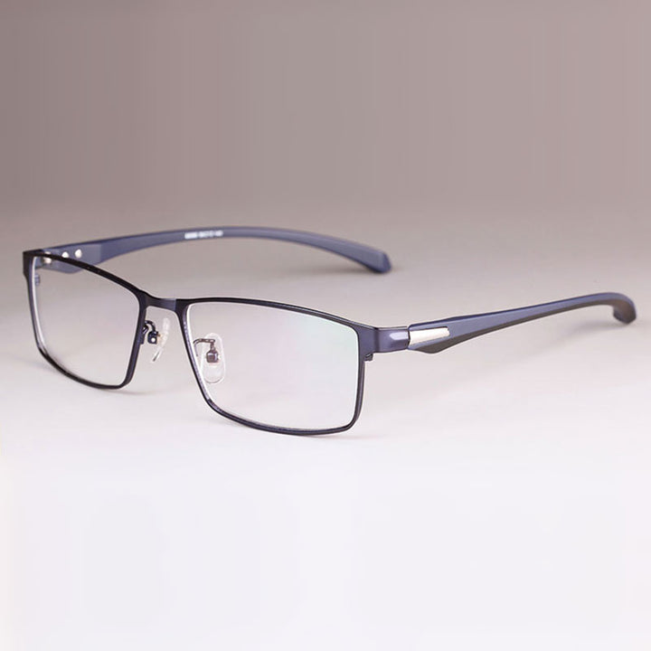 Hotochki Men's Full/Semi Rim Rectangular IP Electroplated Alloy Frame Eyeglasses Semi Rim Hotochki BlueFullRim