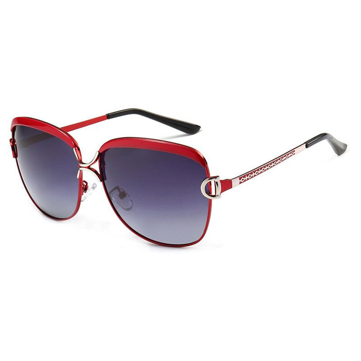 Reven Jate Women Sunwear 8702 Woman Sunglasses Frame Polarized Gradient Tinted Lenses Polarize Sun Frame Sunglasses Reven Jate Red