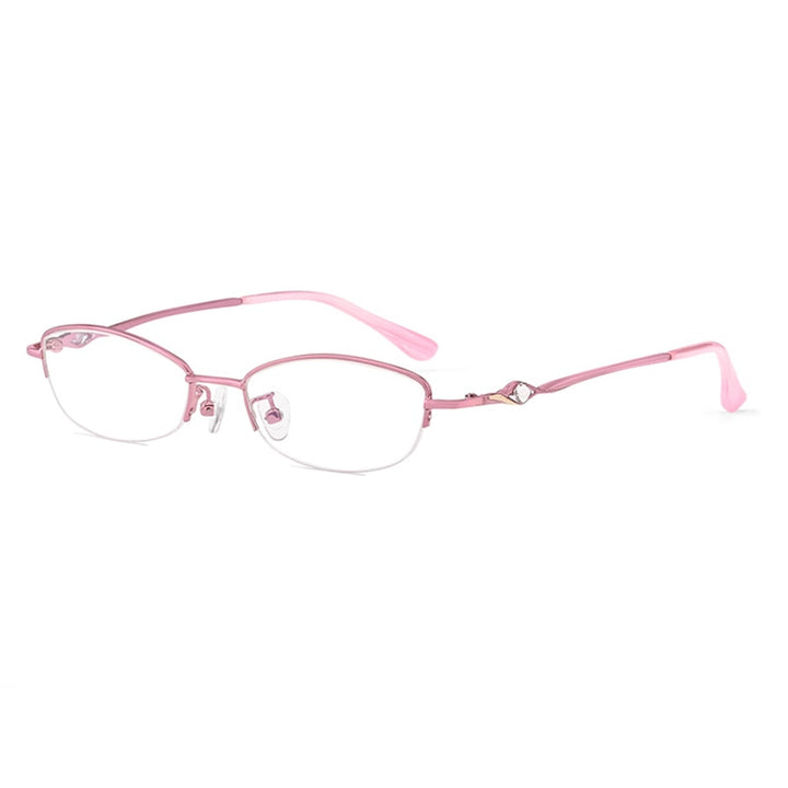 Hotochki Women's Semi Rim Alloy Frame Reading Glasses 3039 Reading Glasses Hotochki +50 Pink