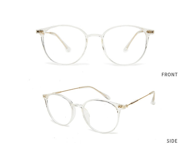 Hotony Unisex Full Rim Round Acetate Alloy Frame Eyeglasses Full Rim Hotony
