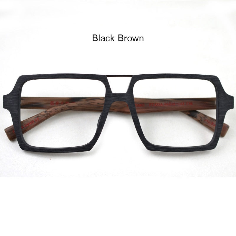 Hdcrafter Unisex Full Rim Square Acetate Eyeglasses Ps9016 Full Rim Hdcrafter Eyeglasses Black Brown