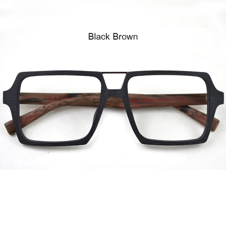 Hdcrafter Unisex Full Rim Square Acetate Eyeglasses Ps9016 Full Rim Hdcrafter Eyeglasses Black Brown