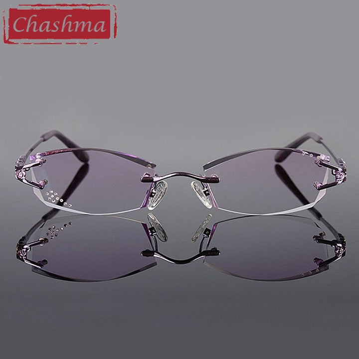 Chashma Women's Rimless Square Titanium Eyeglasses 1006 Rimless Chashma