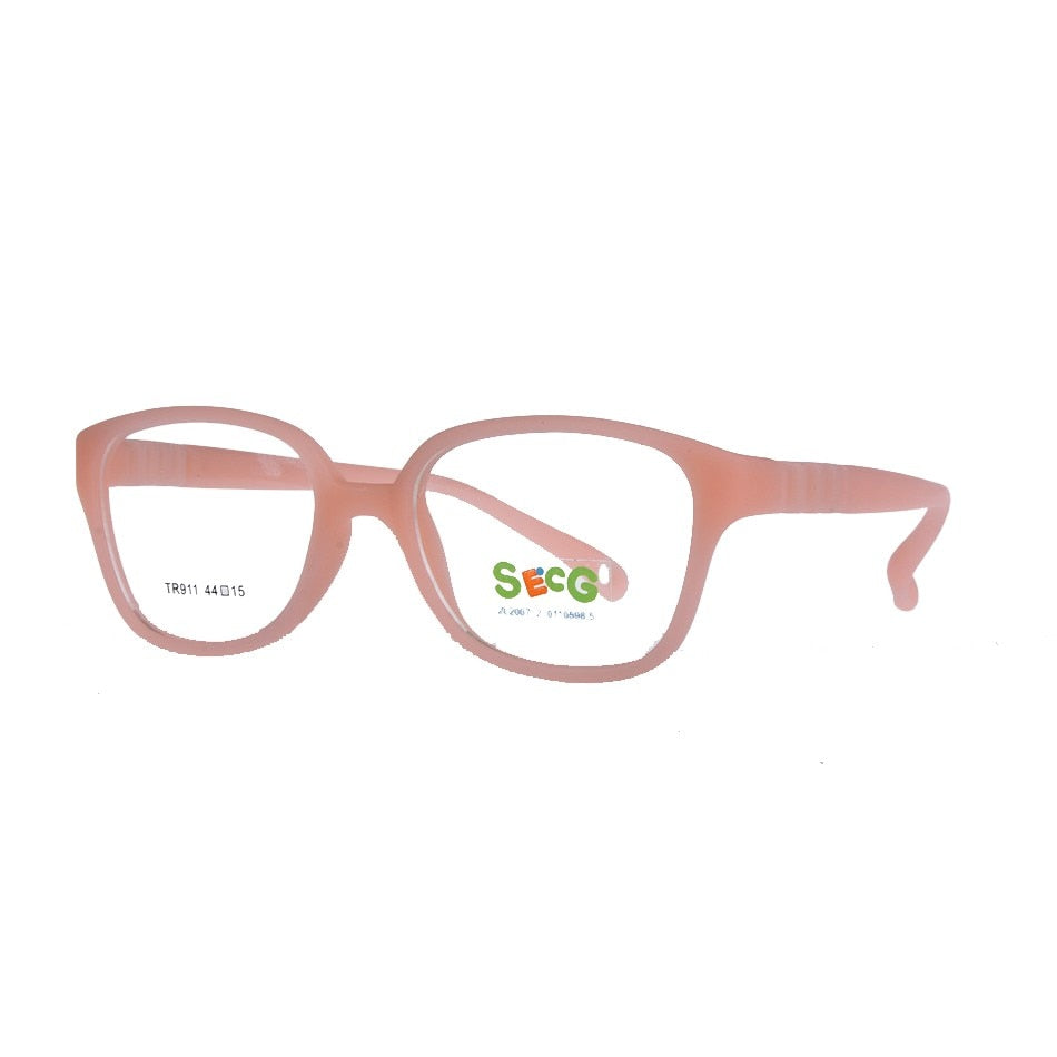 Secg's Unisex Children's Full Rim Square Tr 90 Titanium Eyeglasses Tr911 Full Rim Secg