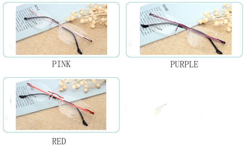 Hotony Unisex Rimless Alloy Frame Rectangle Lens Eyeglasses Rw004 Rimless Hotony