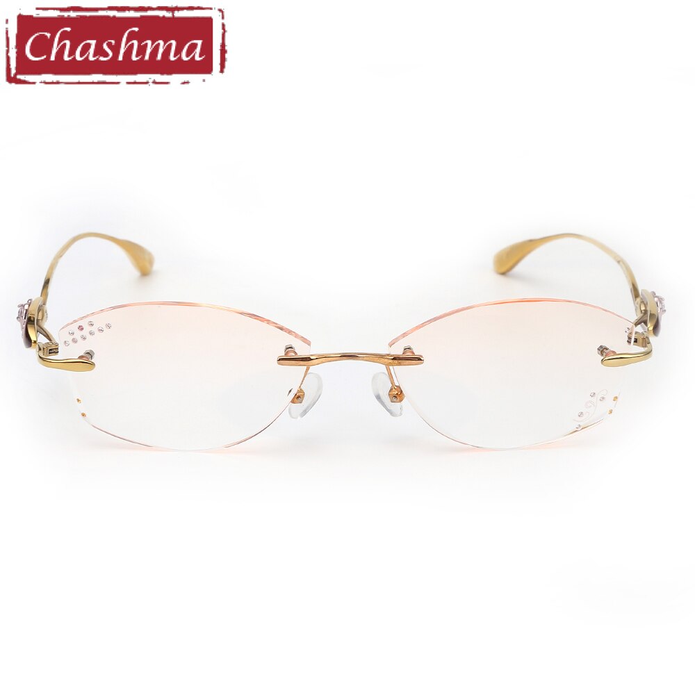 Chashma Women's Rimless Oval Titanium Eyeglasses P208 Rimless Chashma