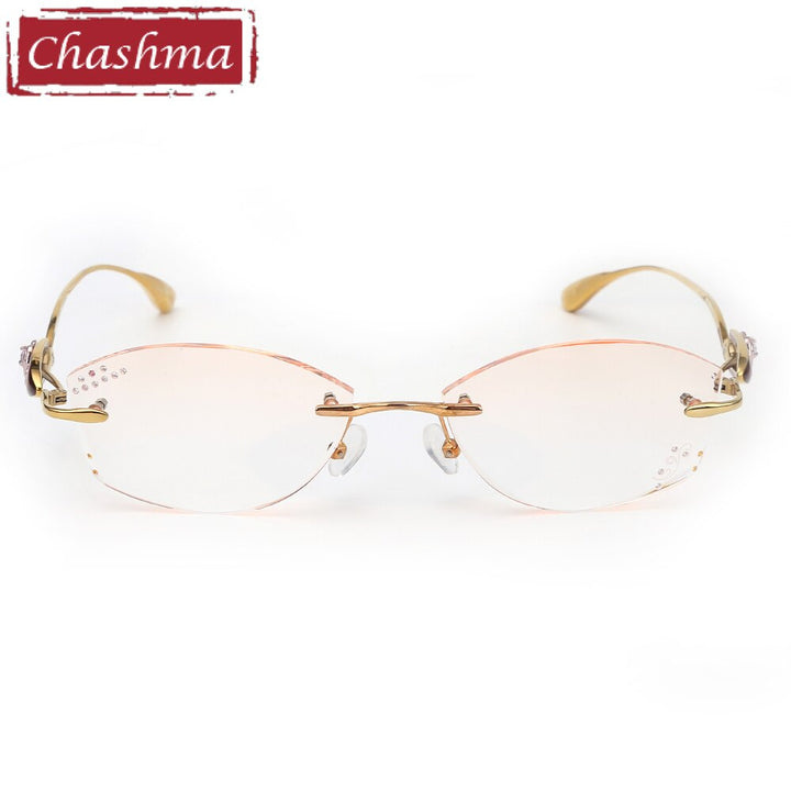 Chashma Women's Rimless Oval Titanium Eyeglasses P208 Rimless Chashma
