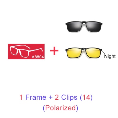 Ralferty Unisex Full Rim Square Eyeglasses With Clip On Sunglasses A8804 With Clip Ons Ralferty 1 Frame 2 Clips 14 Blue Frame