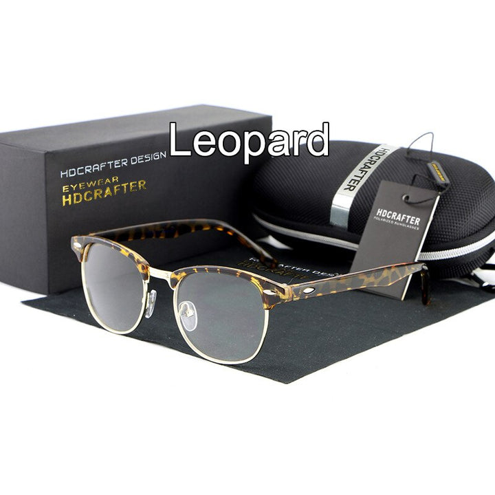 Hdcrafter Unisex Full Rim Round Acetate Frame Eyeglasses L8056 Full Rim Hdcrafter Eyeglasses Leopardo