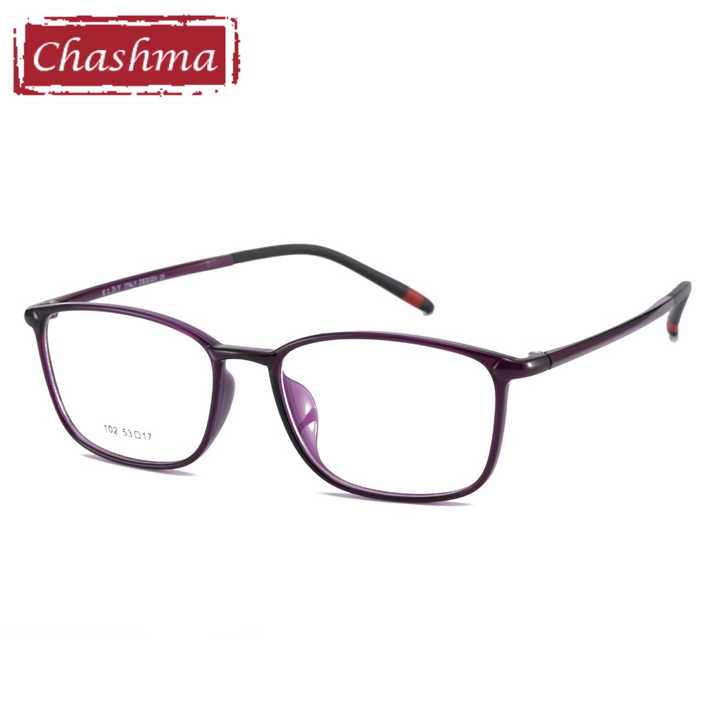Chashma Ottica Unisex Full Rim Small Temple Round Square Tr 90 Titanium Eyeglasses 102 Full Rim Chashma Ottica Purple