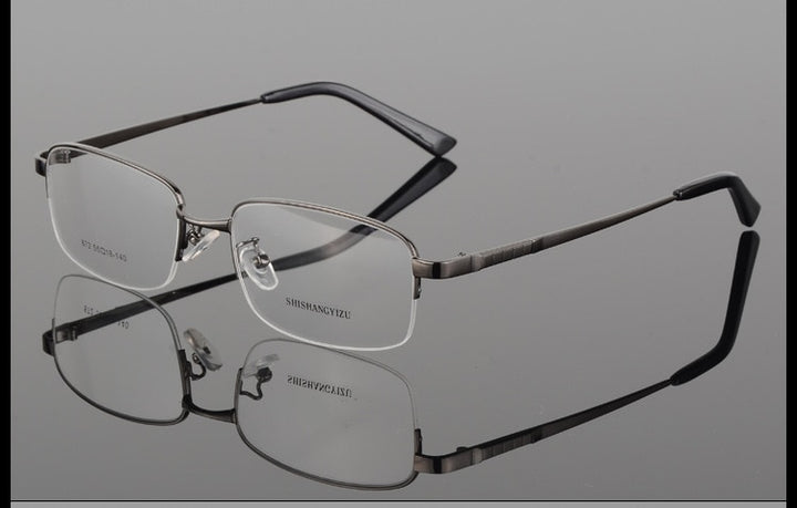 Bclear Men's Semi Rim Alloy Square Eyeglasses 872 Semi Rim Bclear