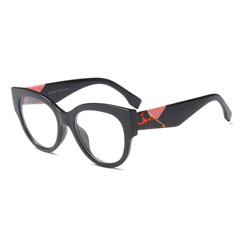 Hotony Women's Full Rim Cat Eye Acetate Frame Eyeglasses 92161 Full Rim Hotony black