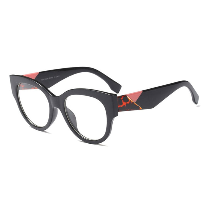 Hotony Women's Full Rim Cat Eye Acetate Frame Eyeglasses 92161 Full Rim Hotony black