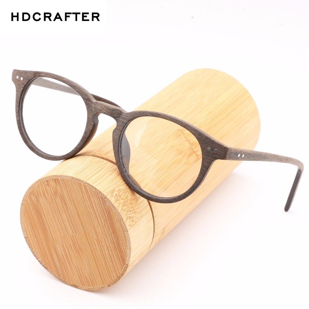 Hdcrafter Unisex Full Rim Round Wood Frame Eyeglasses Lhb030 Full Rim Hdcrafter Eyeglasses