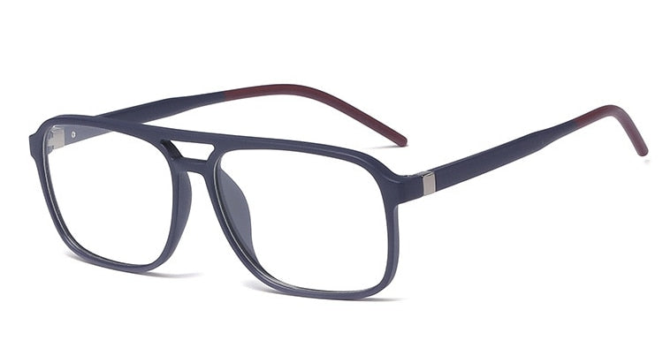 CCspace Unisex Full Rim Square Double Bridge Tr 90 Titanium Frame Eyeglasses 45844 Full Rim CCspace C4 blue