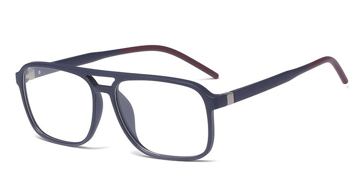 CCspace Unisex Full Rim Square Double Bridge Tr 90 Titanium Frame Eyeglasses 45844 Full Rim CCspace C4 blue