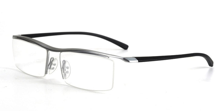 Hotony Men's Semi Rim Browline Titanium Frame Eyeglasses P8189 Semi Rim Hotony