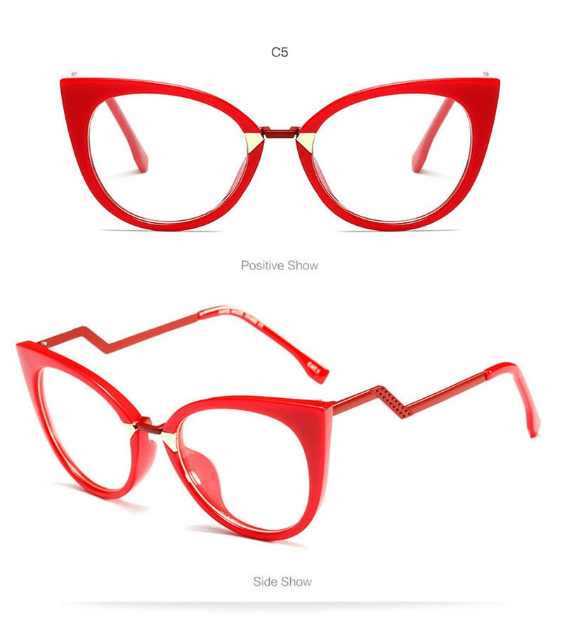 Hotony Women's Full Rim Cat Eye Acetate Frame Eyeglasses 97320 Full Rim Hotony
