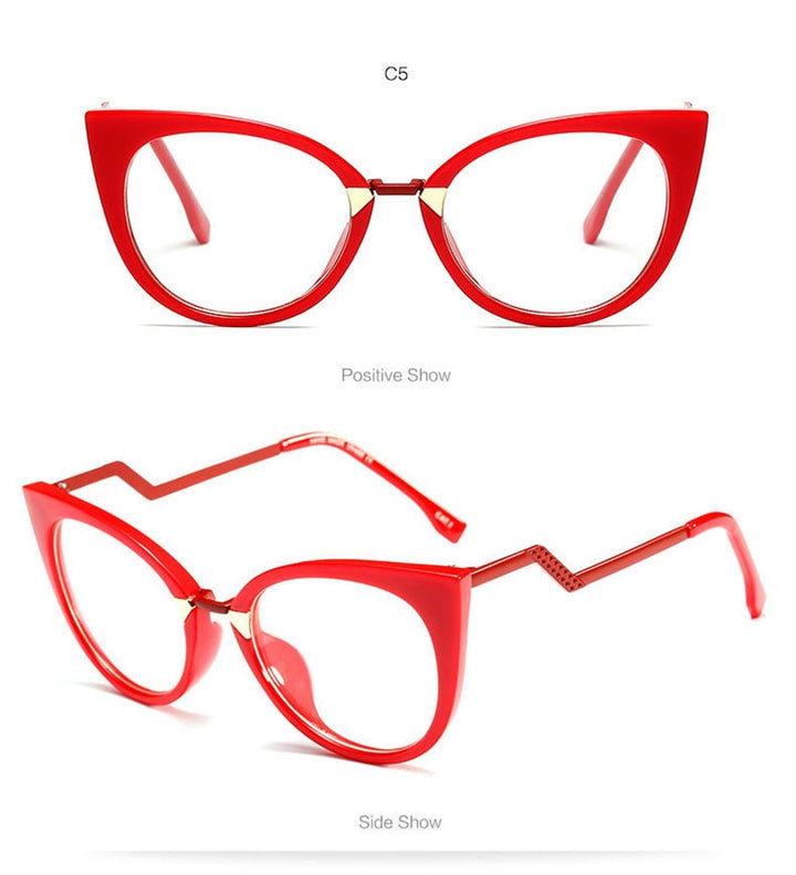 Hotony Women's Full Rim Cat Eye Acetate Frame Eyeglasses 97320 Full Rim Hotony
