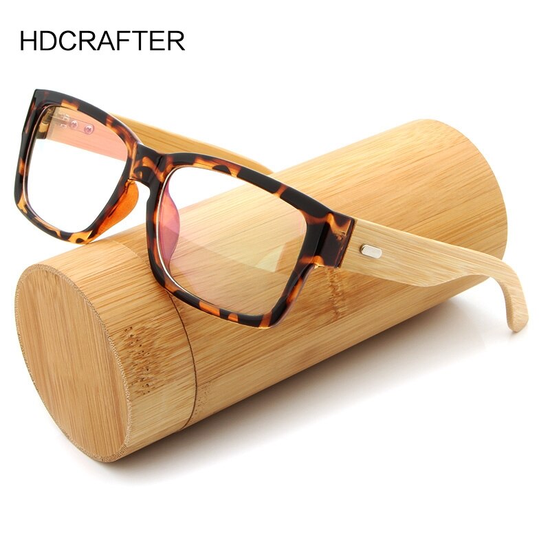 Hdcrafter Unisex Full Rim Oversized Rectangle Wood Eyeglasses 6823 Full Rim Hdcrafter Eyeglasses