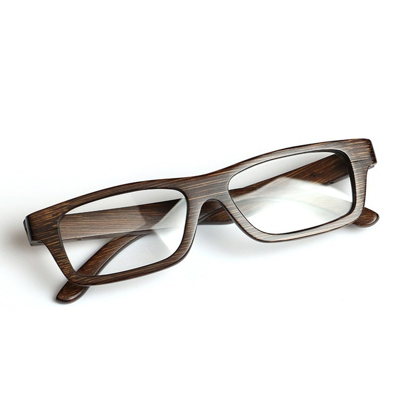 Hdcrafter Unisex Full Rim Square Bamboo Wood Frame Eyeglasses 56190 Full Rim Hdcrafter Eyeglasses Default Title