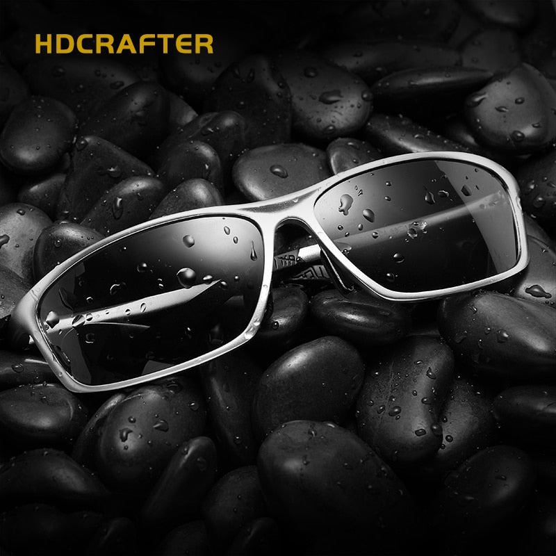 Hdcrafter Men's Full Rim Aluminum Magnesium Rectangle Frame Polarized Sunglasses L2179 Sunglasses HdCrafter Sunglasses