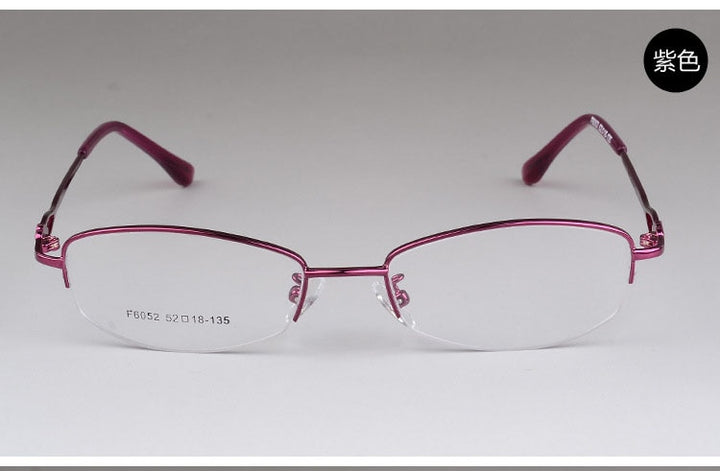 Women's Alloy Semi Rim Frame Eyeglasses  F6052 Semi Rim Bclear