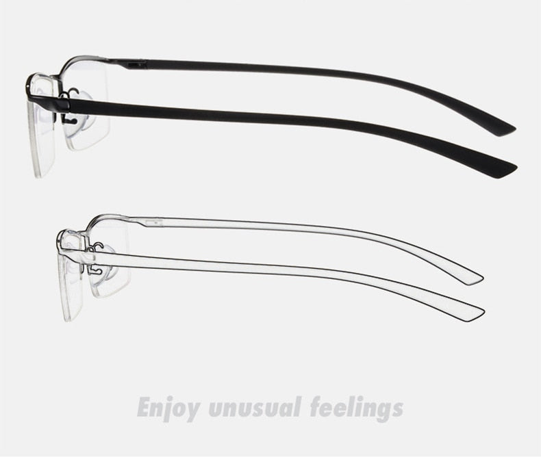 Reven Jate Men's Semi Rim Browline Alloy Eyeglasses P8190 Semi Rim Reven Jate