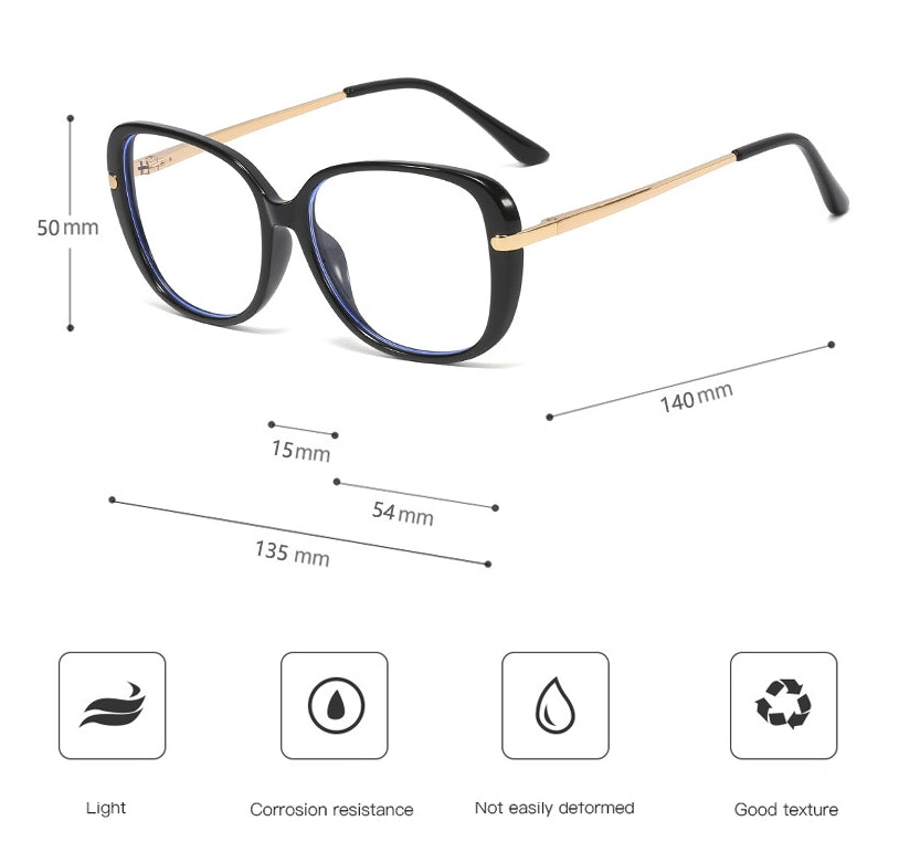 CCspace Unisex Full Rim Cat Eye Tr 90 Titanium Frame Eyeglasses 45836 Full Rim CCspace