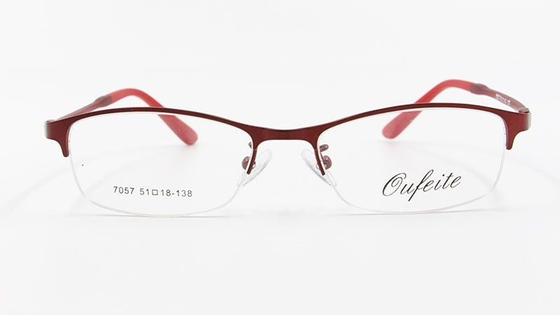Women's Half Rim Alloy Frame Eyeglasses N7057 Semi Rim Bclear