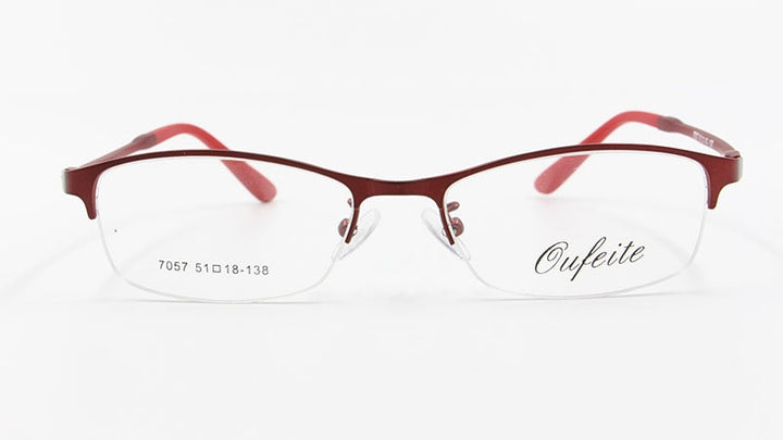 Women's Half Rim Alloy Frame Eyeglasses N7057 Semi Rim Bclear