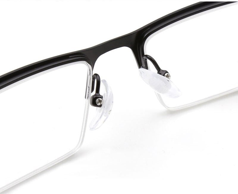 Hotochki Men's Semi Rim Stainless Steel Alloy Frame Reading Glasses D2015 Reading Glasses Hotochki