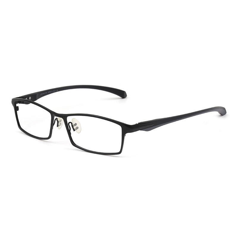 Hotochki Men's Full Rim IP Electronic Plated Alloy Metal Frame Eyeglasses Full Rim Hotochki black
