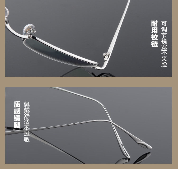 Unisex Titanium Half Rim Eyeglasses Round Box Frame 8272 Semi Rim Bclear