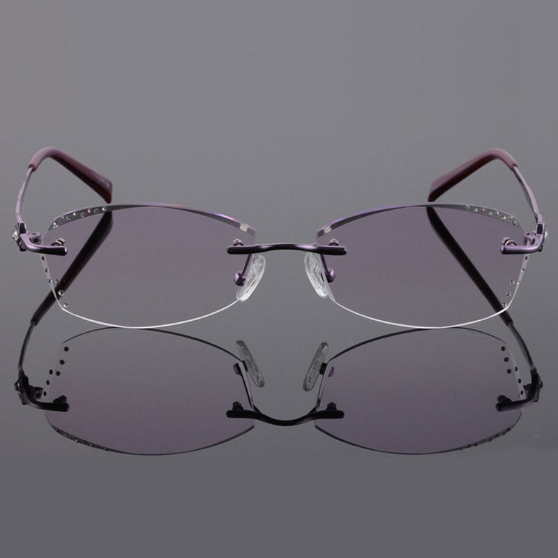 Reven Jate Women's Rimless Rectangle Titanium Eyeglasses 2123 Rimless Reven Jate