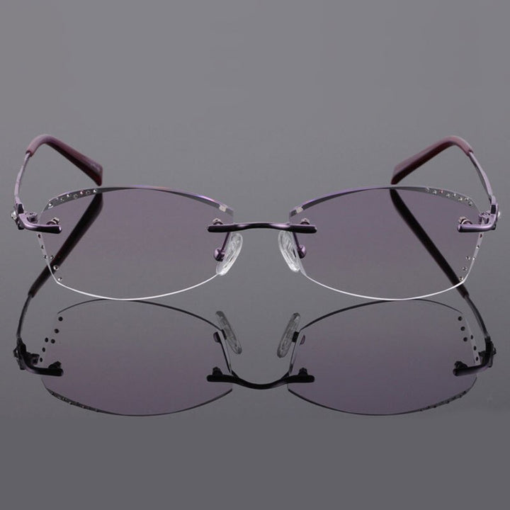 Reven Jate Women's Rimless Rectangle Titanium Eyeglasses 2123 Rimless Reven Jate