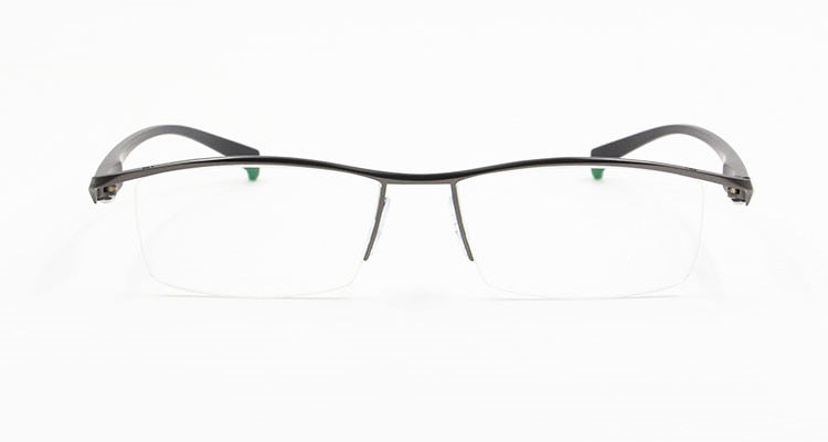 Men's Titanium Alloy Eyeglasses Half Rim Frame P8011 Semi Rim Bclear