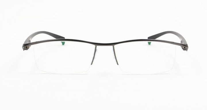 Men's Titanium Alloy Eyeglasses Half Rim Frame P8011 Semi Rim Bclear