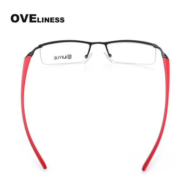 Oveliness Men's Semi Rim Square Alloy Eyeglasses 8199 Semi Rim Oveliness