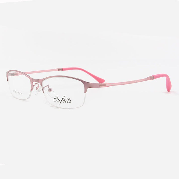 Women's Half Rim Alloy Frame Eyeglasses N7057 Semi Rim Bclear