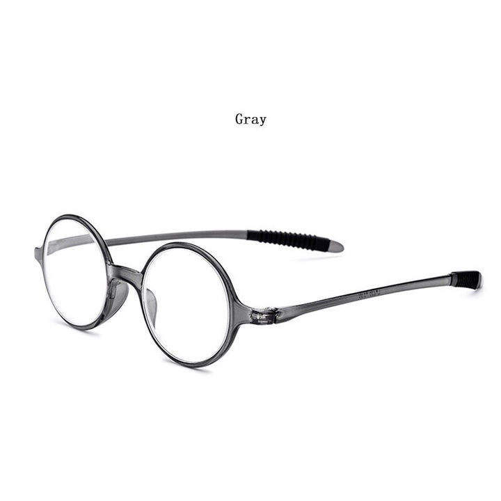 Hdcrafter Unisex Full Rim Round Acetate Frame Presbyopia Reading Glasses 236 Reading Glasses Hdcrafter Eyeglasses +100 gray